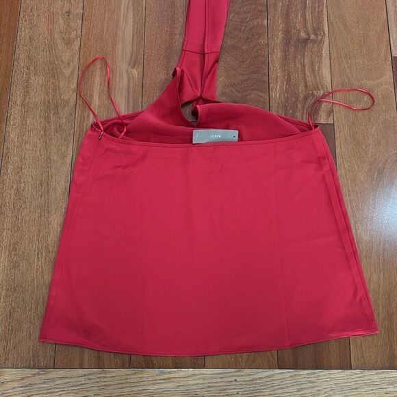 NWT J Crew Twist Front Poplin Halter top in drapey crepe size M - Picture 6 of 10